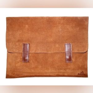 Rupestre Chile Tan Premium Suede Leather Laptop 15" Sleeve Portfolio Clutch Mint